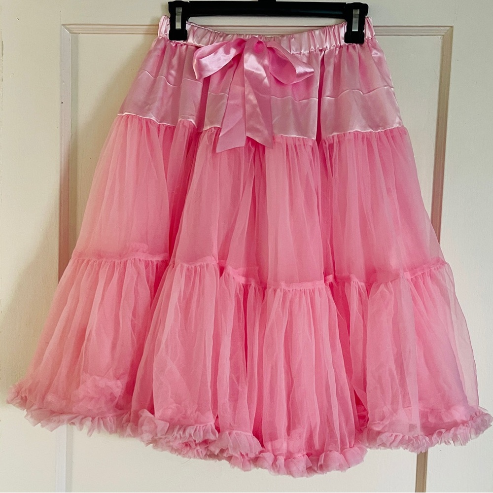 Pink long tutu-like skirt in size medium